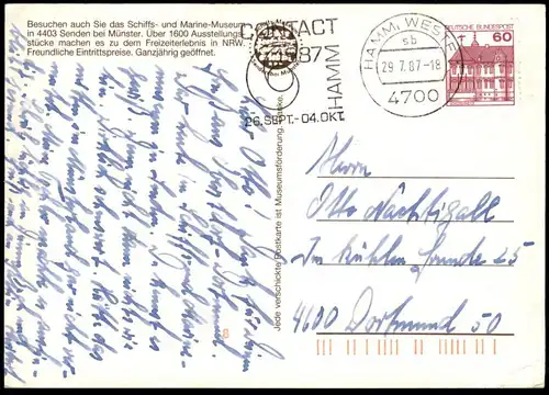 ÄLTERE POSTKARTE MARINE- UND SCHIFFSMUSEUM SENDEN BEI MÜNSTER SCHIFF SEYDLITZ RUHRORT HELLMUTH KLAPP AK postcard