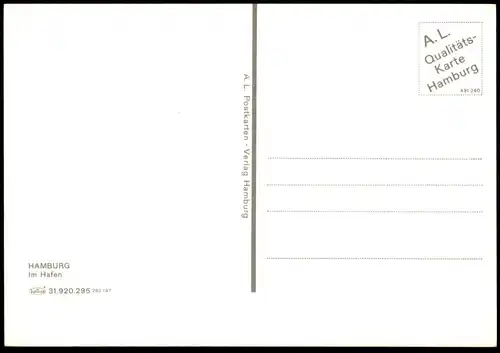 ÄLTERE POSTKARTE HAMBURG IM HAFEN AM ABEND SCHIFF FRACHTSCHIFF harbour port cargo ship postcard Rettungsring AK cpa