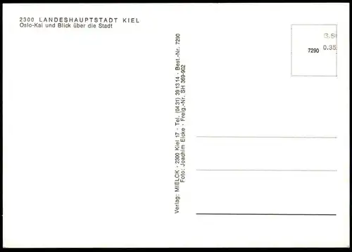 ÄLTERE POSTKARTE KIEL OSLO-KAI FLIEGERAUNAHME LUFTBILD LUFTAUFNAHME FÄHRSCHIFF FÄHRE ferry Schiff Motorschiff ship cpa