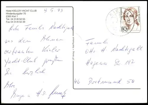 ÄLTERE POSTKARTE KIEL KIELER YACHT CLUB HOTEL HINDENBURGUFER 70 Schiff ship Ansichtskarte AK postcard cpa