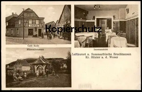 ÄLTERE POSTKARTE BRUCHHAUSEN KREIS HÖXTER CAFE RODE INNENANSICHT MINERALBRUNNEN AK Ansichtskarte cpa postcard