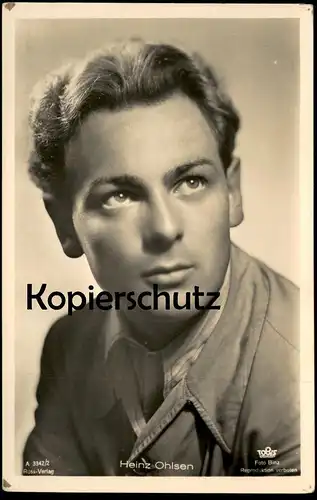 ALTE POSTKARTE HEINZ OHLSEN FILM-SCHAUSPIELER FOTO BINZ ROSS VERLAG TOBIS actor acteur postcard cpa AK Ansichtskarte