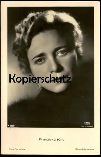 ALTE POSTKARTE FRANZISKA KINZ FILM-SCHAUSPIELERIN OHRRINGE OHRRING PELZ BAVARIA FILMKUNST actress acteur Foto postcard