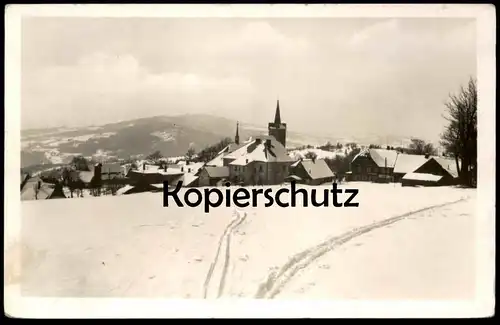 ALTE POSTKARTE PRICHOVICE JIZERSKE HORY PRZICHOWITZ PANORAMA 1945 WINTER SCHNEE Ceska Republika postcard Ansichtskarte