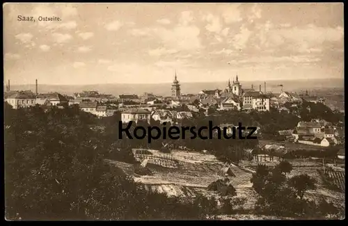 ALTE POSTKARTE SAAZ OSTSEITE PANORAMA ZATEC CESKA REPUBLIKA TSCHECHISCHE REPUBLIK Ansichtskarte AK postcard Schlesien