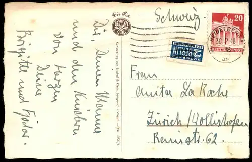 ALTE POSTKARTE ZWERG MIT SCHWEIN IM RUCKSACK GLÜCKSSCHWEIN PROSIT NEUJAHR SIGN. ILSE NORDHAUS dwarf nain midget postcard