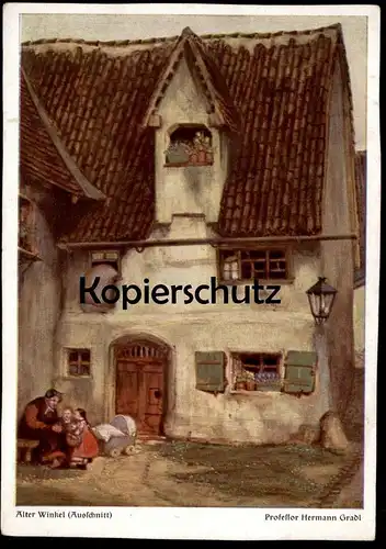 ALTE KÜNSTLER POSTKARTE ALTER WINKEL AUSSCHNITT MALER PROFESSOR HERMANN GRADL NÜRNBERG Ansichtskarte AK cpa postcard