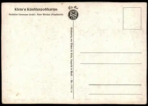 ALTE KÜNSTLER POSTKARTE ALTER WINKEL AUSSCHNITT MALER PROFESSOR HERMANN GRADL NÜRNBERG Ansichtskarte AK cpa postcard