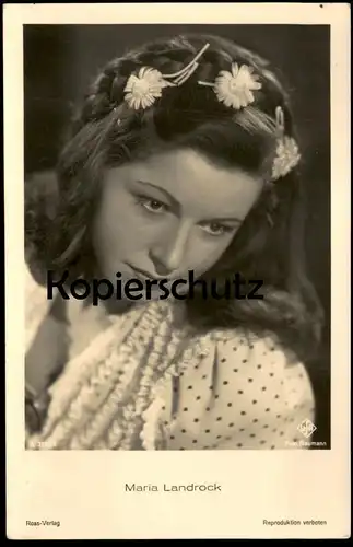 ALTE POSTKARTE MARIA LANDROCK FILM-SCHAUSPIELERIN UFA FOTO BAUMANN ROSS VERLAG BLUMEN IM HAAR postcard cpa Ansichtskarte