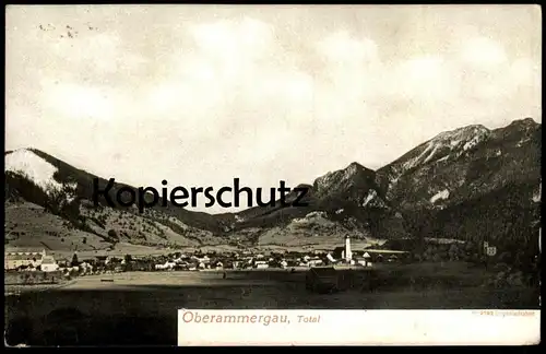 ALTE POSTKARTE OBERAMMERGAU TOTAL PANORAMA PASSIONSTHEATER THEATER Ansichtskarte AK cpa postcard