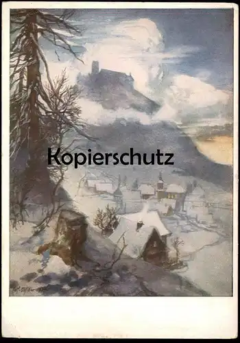ALTE KÜNSTLER POSTKARTE BURG BÖSIG IN NORDBÖHMEN SCHLOSSBÖSIG BEZDEZ ERHARD ASTLER Böhmen Ansichtskarte postcard