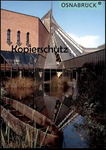 ÄLTERE POSTKARTE OSNABRÜCK MUSEUM AM SCHÖLERBERG PLANETARIUM TEICH BOOT Ansichtskarte cpa postcard