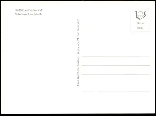 ÄLTERE POSTKARTE BAD BODENDORF VOLKSBANK HAUPTSTRASSE BANK SINZIG Ansichtskarte AK postcard cpa