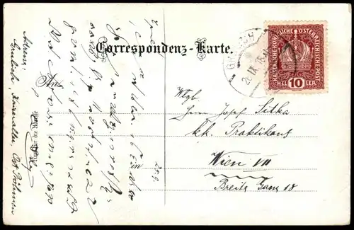 ALTE POSTKARTE GRUSS AUS GRULICH RINGPLATZ KRALIKY NORDBÖHMEN Böhmen ceska republika czech republic AK cpa postcard