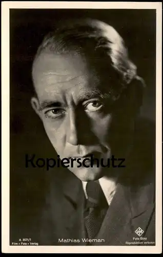 ALTE POSTKARTE MATHIAS WIEMANN FILM-SCHAUSPIELER FILM FOTO VERLAG UFA KRAWATTE actor acteur postcard cpa Ansichtskarte