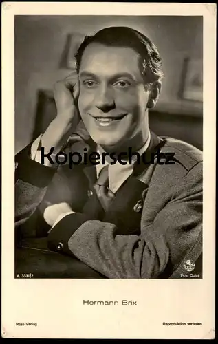 ALTE POSTKARTE HERMANN BRIX FILM-SCHAUSPIELER KRAWATTE SAKKO actor acteur Ross Verlag Foto Binz Ansichtskarte postcard