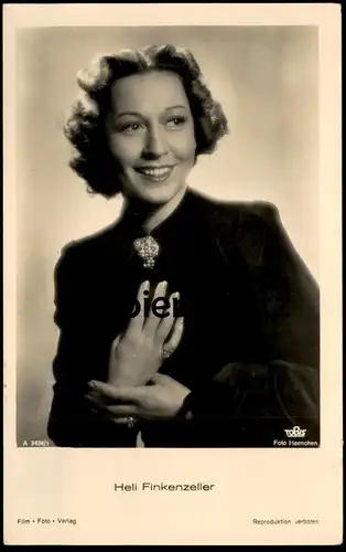 ALTE POSTKARTE HELI FINKENZELLER FILM-SCHAUSPIELERIN BROSCHE SCHMUCK FOTO VERLAG TOBIS actress postcard Ansichtskarte