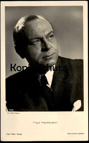 ALTE POSTKARTE PAUL HARTMANN FILM-SCHAUSPIELER ERNSTER BLICK actor acteur Verlag Foto Binz Ansichtskarte AK cpa postcard