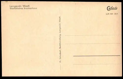 ALTE POSTKARTE LENGERICH IN WESTFALEN WESTFÄLISCHES KRANKENHAUS PROVINZIALHEILANSTALT KLINIK postcard Ansichtskarte AK