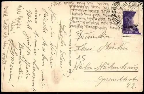 ALTE POSTKARTE NIDEGGEN KIRCHE INNERES MIT ALTEN ROMANISCHEN WANDMALEREIEN Ansichtskarte AK cpa postcard