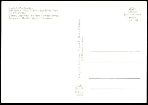 ÄLTERE POSTKARTE MAIS BEI NEUKIRCHEN HL. BLUT GASTHOF PENSION SPERL BAYERN Ansichtskarte AK postcard cpa