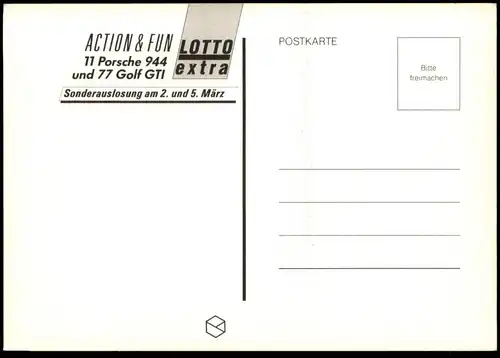 ÄLTERE POSTKARTE PORSCHE 944 AUTO LOTTO EXTRA 11 PORSCHE 944 77 GOLF GTI car cpa postcard Ansichtskarte AK