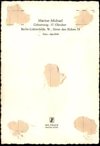 ALTE POSTKARTE MARION MICHAEL BERLIN FILM-SCHAUSPIELERIN actress Drink Longdrink Foto Photo Ansichtskarte postcard cpa