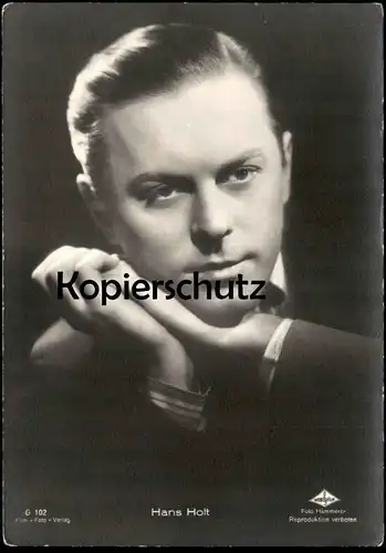 ALTE POSTKARTE HANS HOLT KINN AUF HAND ARM SCHAUSPIELER Actor Acteur cinema Kino Wien Film cpa postcard Ansichtskarte AK
