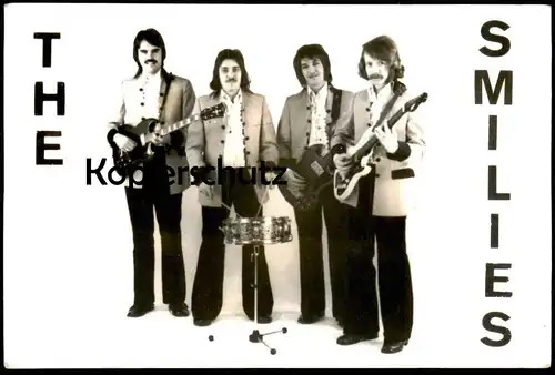 ALTE KARTE THE SMILIES MUSIK BAND SOLINGEN EDDIE HÖHNE heute Memories Musiker Gitarre Trommel Foto Photo AK postcard