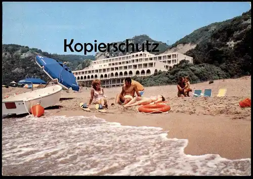 ÄLTERE POSTKARTE CORFU KEPKYDA GRAND HOTEL GLYFADA Empfänger Stadtwerke Solingen Griechenland Greece Hellas postcard AK