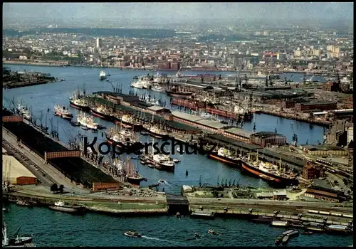 ÄLTERE POSTKARTE HAMBURG HAFEN UND WERFTANLAGEN DAMPFER SCHIFF SCHIFFE Werft steam boat shipyard Ansichtskarte postcard
