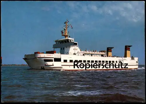 ÄLTERE POSTKARTE MS FRISIA II FÄHRSCHIFF NORDEN FÄHRE ferry Schiff Motorschiff Schiffsstempel ship bateau Ansichtskarte