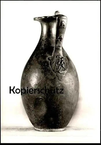 ÄLTERE POSTKARTE RÖMISCH GERMANISCHES MUSEUM KÖLN BRONZEKANNE ITALIEN 1. JAHRHUNDERT NACH CHRISTUS VERZIERTER HENKEL cpa