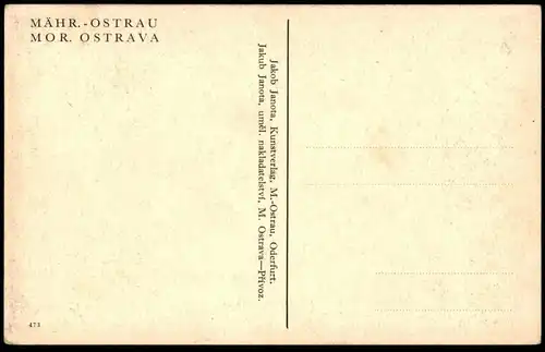 ALTE POSTKARTE MÄHRISCH OSTRAU MORAVSKA OSTRAVA FLAGGE BANNER GESCHÄFT WILK & CO. JANECEK SYKORA Ceska postard AK cpa