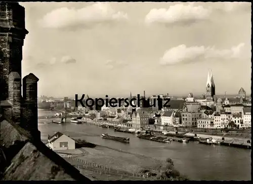 ÄLTERE POSTKARTE BREMEN STADT AM STROM FRACHTSCHIFFE FRACHTSCHIFF BLICK AUF WESER UND STADT Ansichtskarte cpa postcard