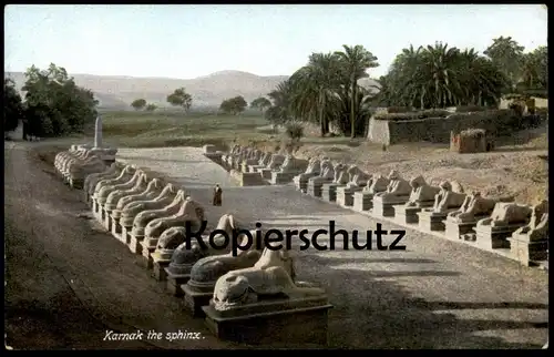 ALTE POSTKARTE KARNAK THE SPHINX STREET LUXOR Ägypten Egypt postcard cpa Ansichtskarte AK