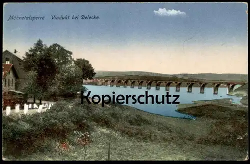 ALTE POSTKARTE MÖHNETALSPERRE VIADUKT BEI DELECKE MÖHNESEE Talsperre barrage Ansichtskarte AK cpa postcard