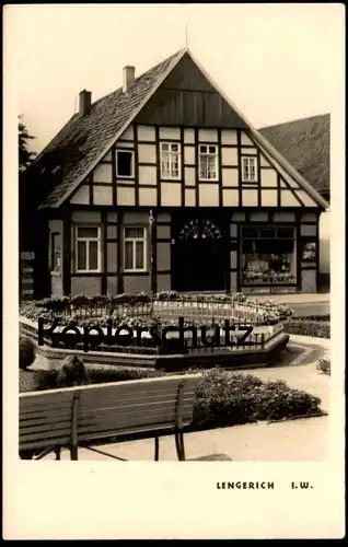 ÄLTERE POSTKARTE LENGERICH IN WESTFALEN RATHAUSPLATZ MARGARETHEN BRUNNEN SCHUCKERT Fachwerk Ansichtskarte postcard cpa