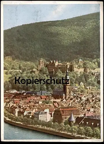 ÄLTERE POSTKARTE HEIDELBERG BLICK AUF ALTSTADT UND SCHLOSS PANORAMA HANNS LOSSEN HEIDELBERG Ansichtskarte cpa postcard