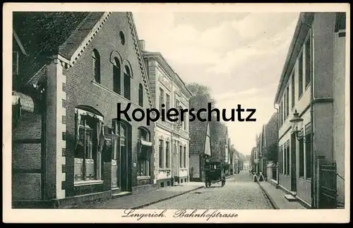 ALTE POSTKARTE LENGERICH IN WESTFALEN BAHNHOFSTRASSE KUTSCHE FRAUEN Ansichtskarte AK postcard cpa