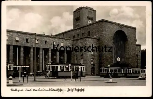 ALTE POSTKARTE STUTTGART HAUPTBAHNHOF 1941 HINDENBURGPLATZ Tram tramway Strassenbahn Bahnhof station gare cpa postcard