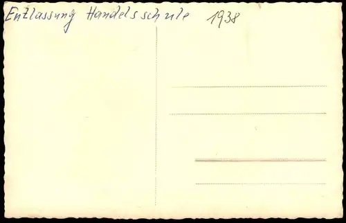 ALTE FOTO POSTKARTE SCHULE SCHÜLER ENTLASSUNG HANDELSSCHULE 1938 school école students pupil enfants cpa photo AK