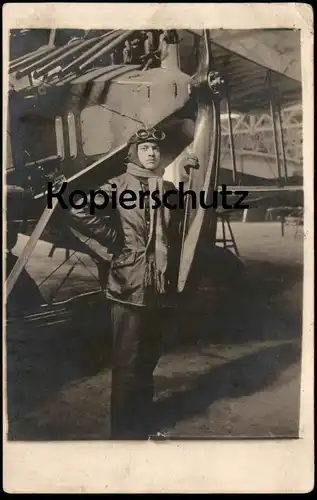 ALTE POSTKARTE PILOT FLIEGER JAGDFLUGZEUG DFW ? DOPPELDECKER FLUGZEUG PLANE AIRPLANE PIONIER double decker