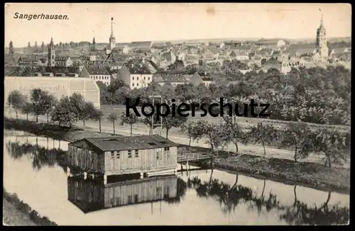 ALTE POSTKARTE SANGERHAUSEN PANORAMA 1917 Feldpost Ansichtskarte AK cpa postcard