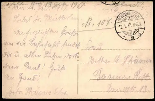 ALTE POSTKARTE SANGERHAUSEN PANORAMA 1917 Feldpost Ansichtskarte AK cpa postcard