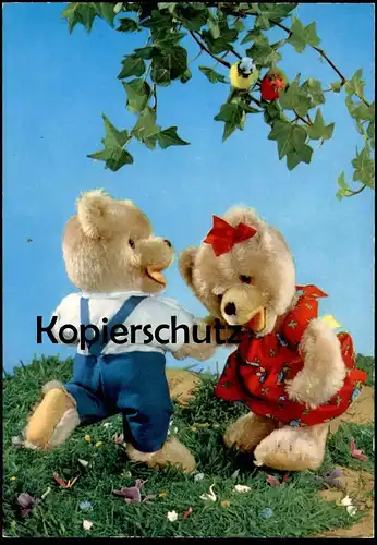 ÄLTERE POSTKARTE TEDDYBÄR BÄREN PAAR VERMENSCHLICHT KLEID HOSE Teddy Bär bear ours Ansichtskarte AK cpa postcard