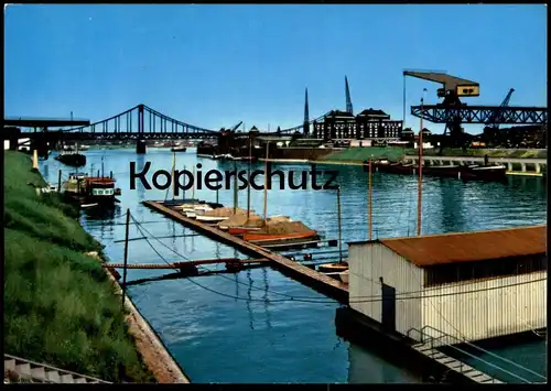 ÄLTERE POSTKARTE KREFELD UERDINGEN RHEINHAFEN HAFEN harbour harbor port Ansichtskarte cpa AK postcard