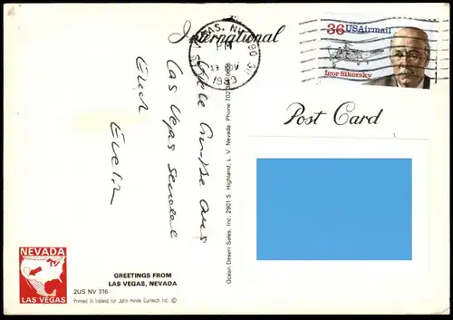 ÄLTERE POSTKARTE LAS VEGAS NEVADA CIRCUS CIRCUS CLOWN HILTON HOTEL TOM JONES USA postcard cpa AK Ansichtskarte