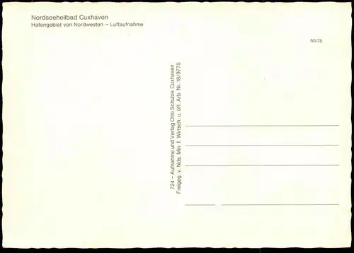 ÄLTERE POSTKARTE CUXHAVEN HAFENGEBIET VON NORDWESTEN LUFTAUFNAHME FLIEGERAUFNAHME FÄHRE FÄHRSCHIFF Schiff ship postcard