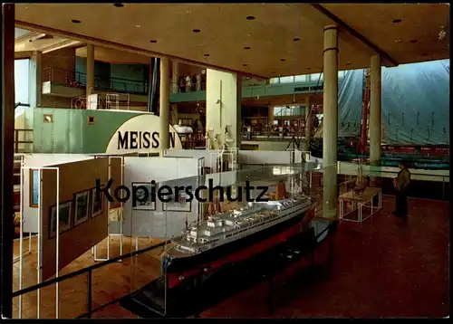 ÄLTERE POSTKARTE BREMERHAVEN SCHIFFAHRTSMUSEUM DAMPFER MEISSEN MODELLSCHIFF steam ship museum Ansichtskarte postcard cpa